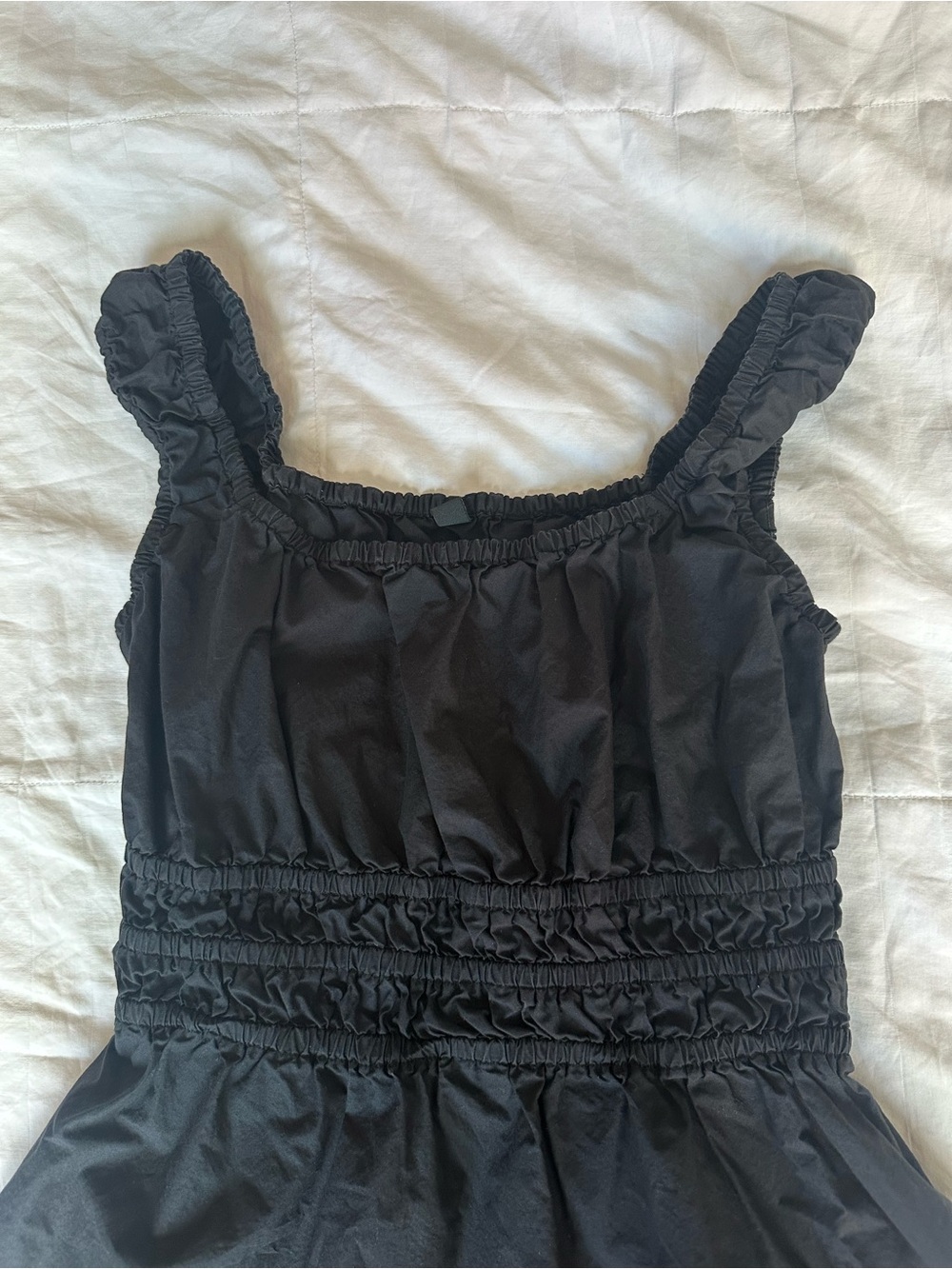 Uniqlo Black Sleeveless Smocked Mini Dress - Picture 4 of 5